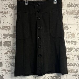 Banana Republic Black Button-Down A-Line Skirt